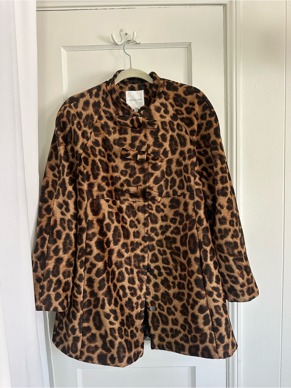 Avec Les Filles Leopard Print Pea Coat - Brown